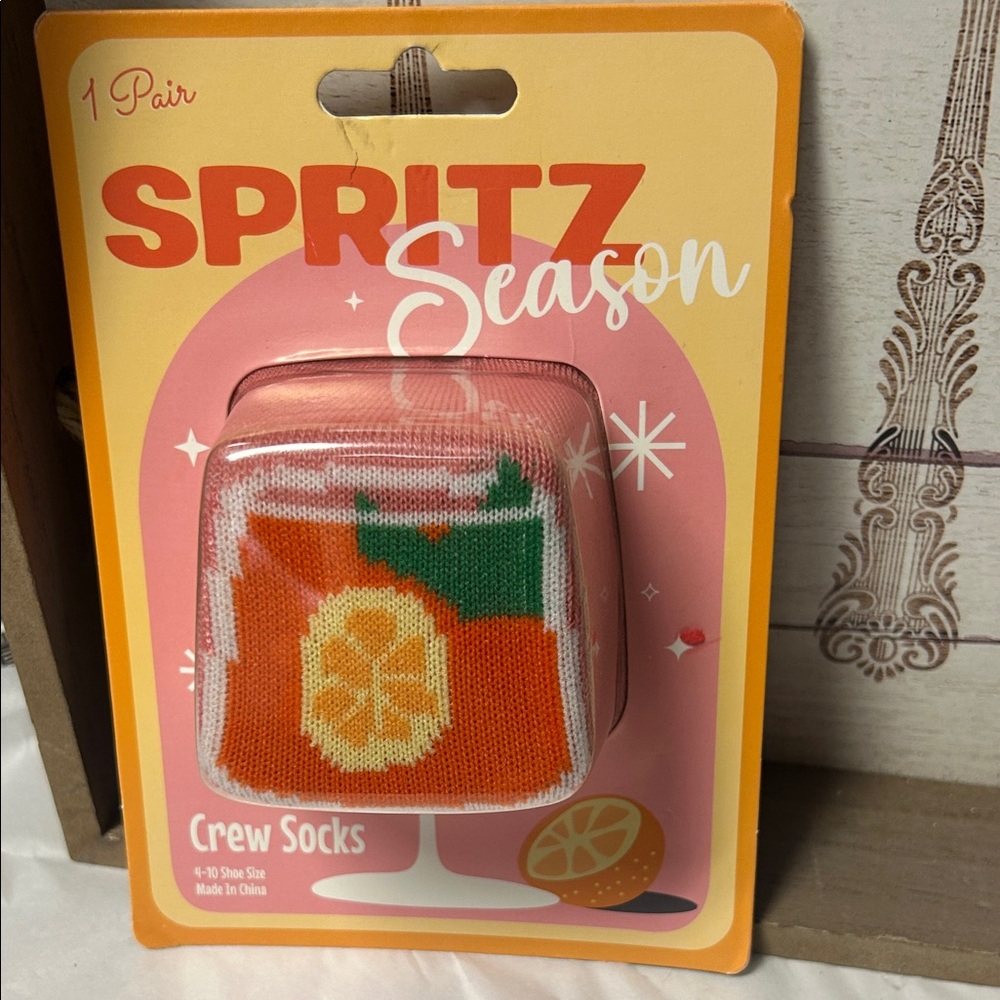 Spritz Season Womens  Socks - Orange and White